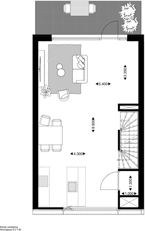 Floorplan - Rozenstraat Construction number E.009, 5014 AJ Tilburg